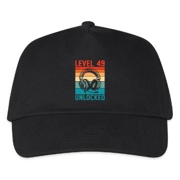 49. Geburtstag Level 49 unlocked - Kinder Basecap - Schwarz - Vorne