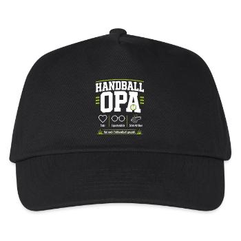 Handballopa Geschenk – Stolz & Expertenblick - Kinder Basecap - Schwarz - Vorne