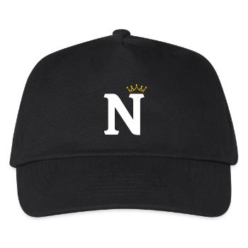 N Monogramm mit Krone - Kinder Basecap - Schwarz - Vorne