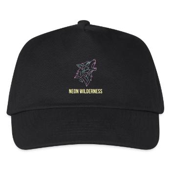 Wolf Neon Wilderness - Kinder Basecap - Schwarz - Vorne