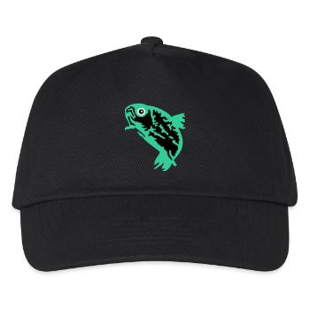 Forelle / Trout (3c) - Kinder Basecap - Schwarz - Vorne