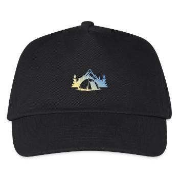Camping Zelt - Kinder Basecap - Schwarz - Vorne