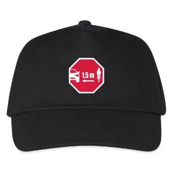 Stop sign look - distance for cyclist 1,5 m - Kids’ Baseball Cap - black - Front