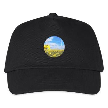 Rapsfeld mit Windrad - Kinder Basecap - Schwarz - Vorne