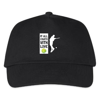 It All Starts With Love - Tennis - White - Kinder Basecap - Schwarz - Vorne