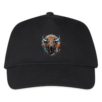 König der Prärie - Street Art - Kinder Basecap - Schwarz - Vorne