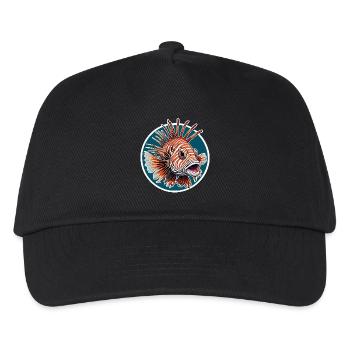 Farbenfroher Rotfeuerfisch Korallenfisch - Kinder Basecap - Schwarz - Vorne