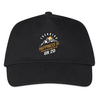 gr20 Happiness is hiking with friends on the GR20 - Casquette de baseball Enfant - noir - Devant