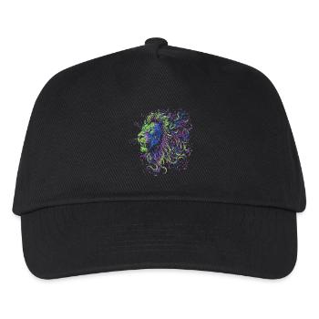 Lion Colorful Lion Head Neon Colorful Predator Art - Kids’ Baseball Cap - black - Front