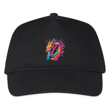 Drache Bunt Fantasie Magie Mystik Mythologie Kunst - Kinder Basecap - Schwarz - Vorne
