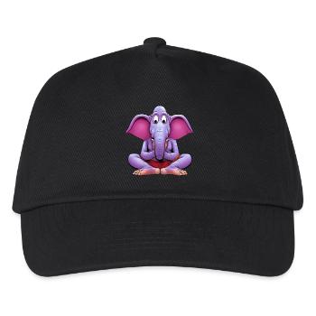 Elefant Yogi - Kinder Basecap - Schwarz - Vorne