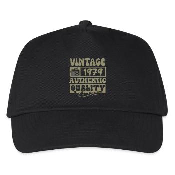 Authentisch 1979 Jahrgang 1979 - Jahrgang 1979 Retro - Kinder Basecap - Schwarz - Vorne