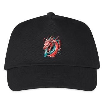 Drache Bunt Fantasie Magie Mystik Mythologie Kunst - Kinder Basecap - Schwarz - Vorne