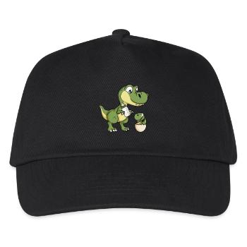 Dinosaurier Milch Baby Dino Dinos Geschwister - Kinder Basecap - Schwarz - Vorne