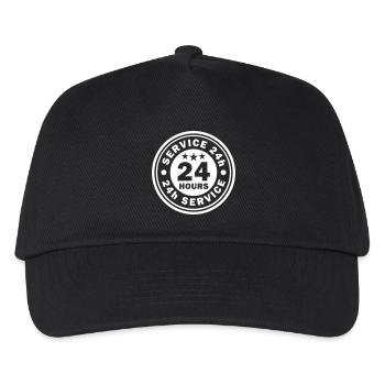 24 Stunden Service 24/7 - Kinder Basecap - Schwarz - Vorne