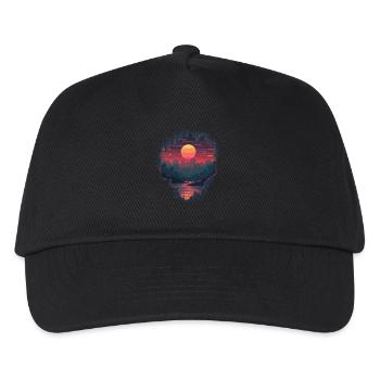 Loch in eine pixelige Welt - Kinder Basecap - Schwarz - Vorne