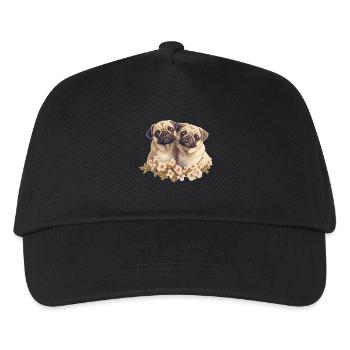 Pug pair pug - Kids’ Baseball Cap - black - Front