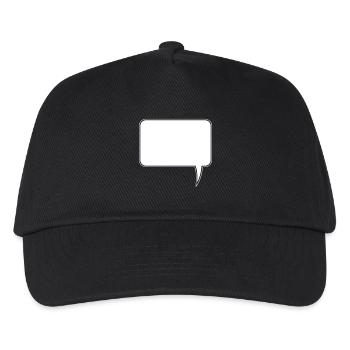 Sprechblase Rechteck Design - Kinder Basecap - Schwarz - Vorne