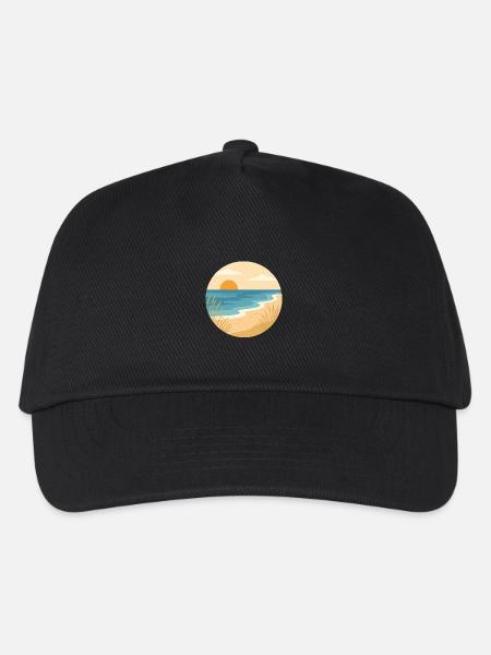 Strand mit Sonne - Kinder Basecap - Schwarz