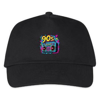 Boombox der 90er - Kinder Basecap - Schwarz - Vorne