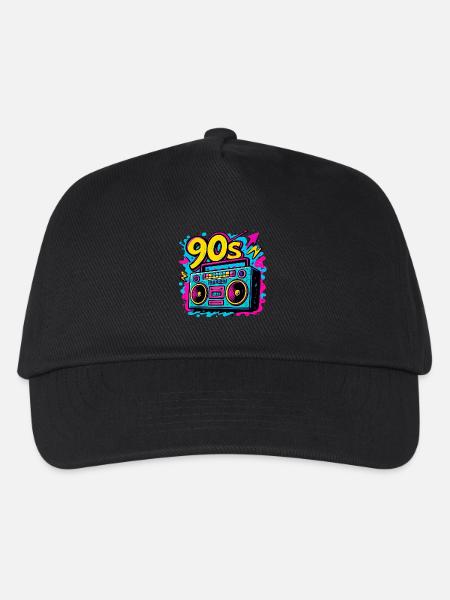 Boombox der 90er - Kinder Basecap - Schwarz