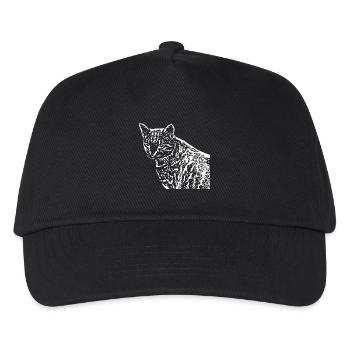 Chat Blanc Blanc Chats - Casquette de baseball Enfant - noir - Devant