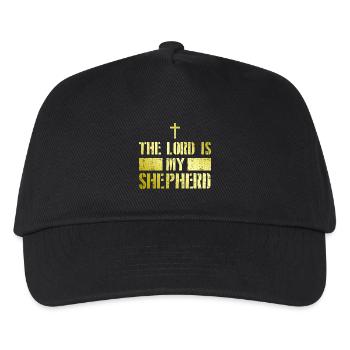 Jesus Mein Hirte Christlich Glaube Bibel Spruch - Kinder Basecap - Schwarz - Vorne