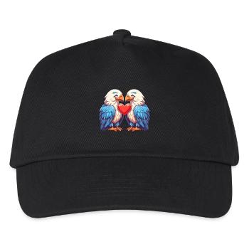 Adler Paar Liebe Valentinstag - Kinder Basecap - Schwarz - Vorne