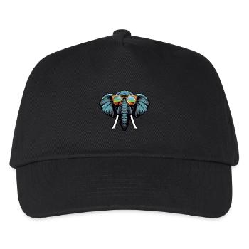Elephant Head Portrait Cool - Kids’ Baseball Cap - black - Front