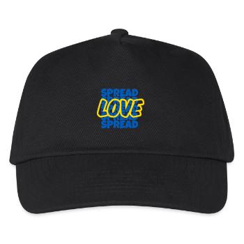 Spread Love Saying in Ukrainian National Colors - Kids’ Baseball Cap - black - Front