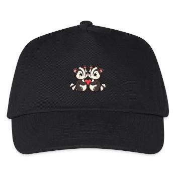 Stinktier Paar Liebe Valentinstag - Kinder Basecap - Schwarz - Vorne