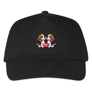 Beagle Chiens Couple Amour La Saint-Valentin - Casquette de baseball Enfant - noir - Devant