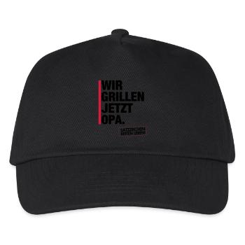 Wir grillen jetzt Opa. - Kinder Basecap - Schwarz - Vorne