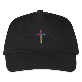 Kreuz - Kinder Basecap - Schwarz - Vorne