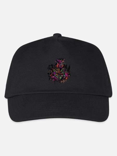 Herz (Blumen & Sterne - Colour Splash) 03 - Kinder Basecap - Schwarz