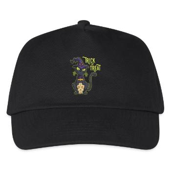 Halloween Black Witch Cat Trick or Treat - Kids’ Baseball Cap - black - Front