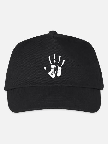 weiße Hand - Kinder Basecap - Schwarz