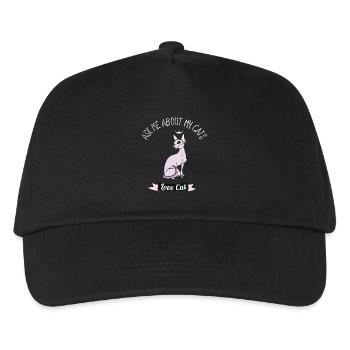 Cat miez rose AskMe mignon dessin de la hanche - Casquette de baseball Enfant - noir - Devant