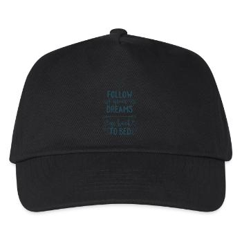 Follow your dreams, go back to bed - Schlafen Bett - Kinder Basecap - Schwarz - Vorne