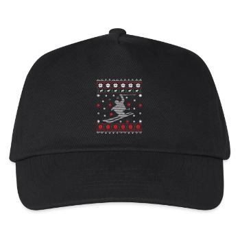 Skifahren - Ugly Christmas - Kinder Basecap - Schwarz - Vorne