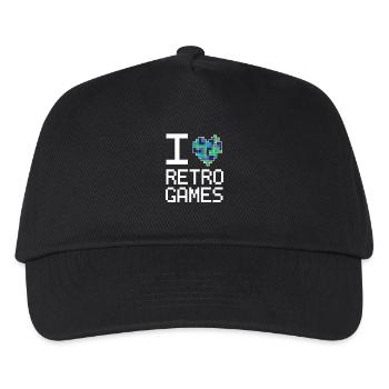Retro Game Love - Kids’ Baseball Cap - black - Front