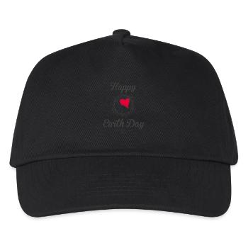 Happy Earth Day TShirt "Heart" - Kinder Basecap - Schwarz - Vorne