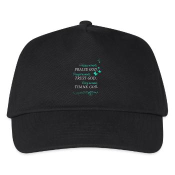 pray god jesus pray kirchentag church christ - Kids’ Baseball Cap - black - Front
