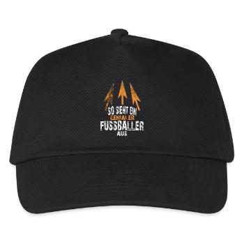 genialer FUSSBALLER - Kinder Basecap - Schwarz - Vorne