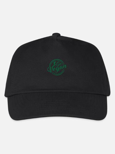 Go Vegan for animals & health & environment - Kinder Basecap - Schwarz