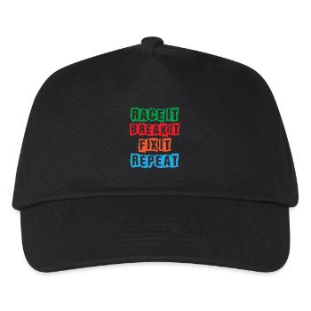 Race it Break it Fix it Repeat - Kinder Basecap - Schwarz - Vorne