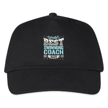 TOP Schwimmtrainer: Best Swimming Coach Ever - Kinder Basecap - Schwarz - Vorne