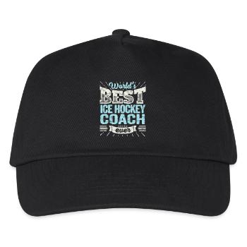 TOP Eishockey Trainer: Best Ice Hockey Coach Ever - Kinder Basecap - Schwarz - Vorne