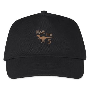 To the 5 birthday for boys Velociraptor - Kids’ Baseball Cap - black - Front