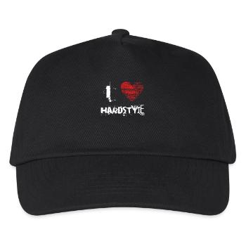 i love hardstyle hardtech dubstep raver festival - Kinder Basecap - Schwarz - Vorne